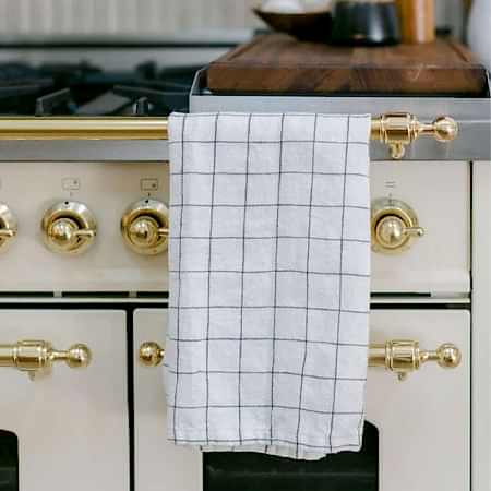 Creative Women Stone Washed Linen Windowpane Tea Towel