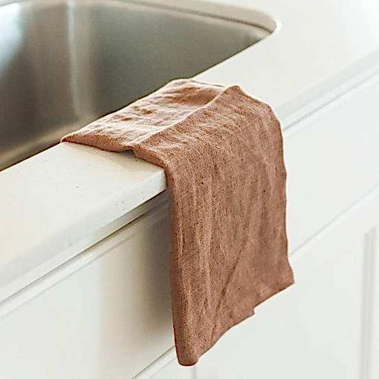 Creative Women Stone Washed Linen Terra Cotta Tea Towel Get Well