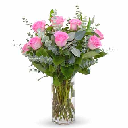 1-Dozen Pink Roses 