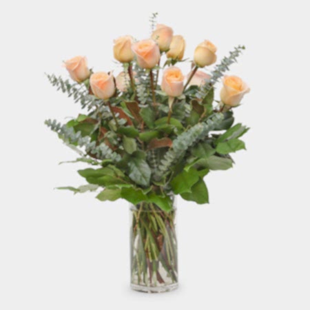 1-Dozen Peach Roses