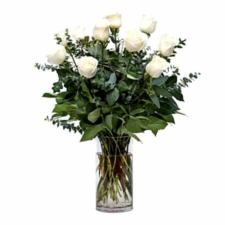 1-Dozen White Roses