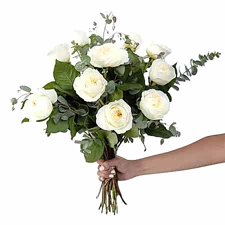 White Garden Rose Bouquet