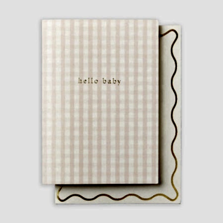 Gingham Hello Baby Card