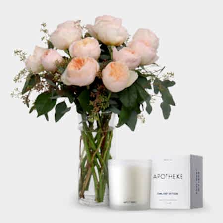 Blush Garden Roses + Apotheke Candle
