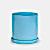 5'' Sky Blue Ceramic + Saucer