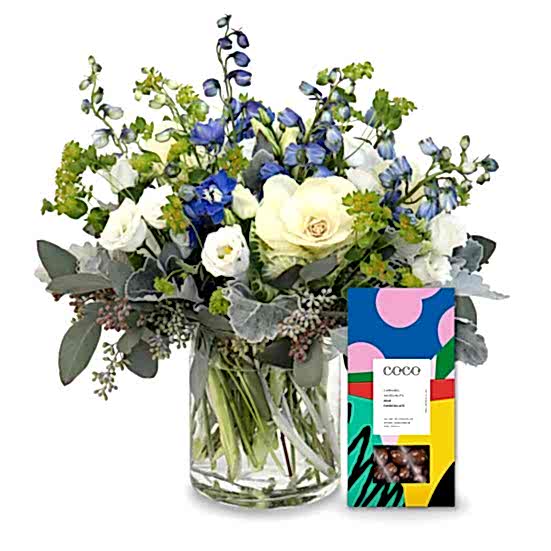 Blue Diamonds + COCO Caramel Hazelnuts Lisianthus