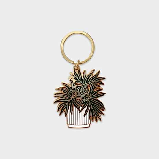Split-Leaf Philodendron Plant Keychain Stationery
