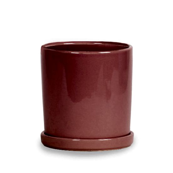 5'' Baby Pink Ceramic + Saucer Containers/Planters