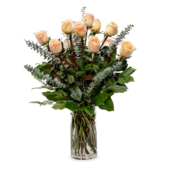 1-Dozen Peach Roses Just Roses
