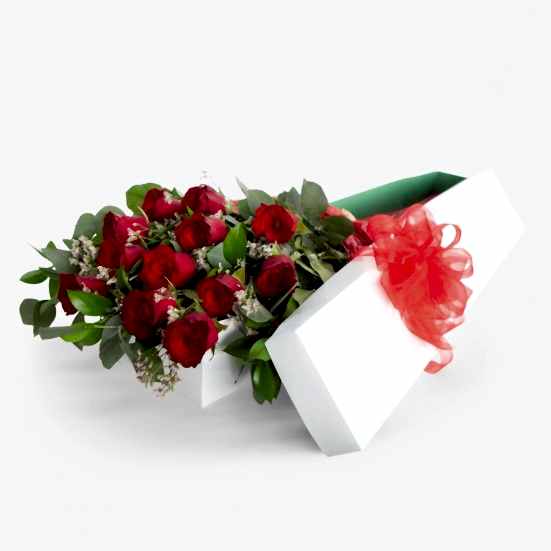 1-Dozen Boxed Red Roses Anniversary
