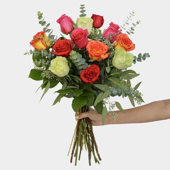 Multicolor Rose Bouquet Anniversary