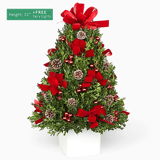 Jumbo Decorated Boxwood Tree Christmas Shop