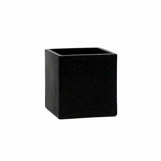 4″ Black Ceramic Cube Containers/Planters