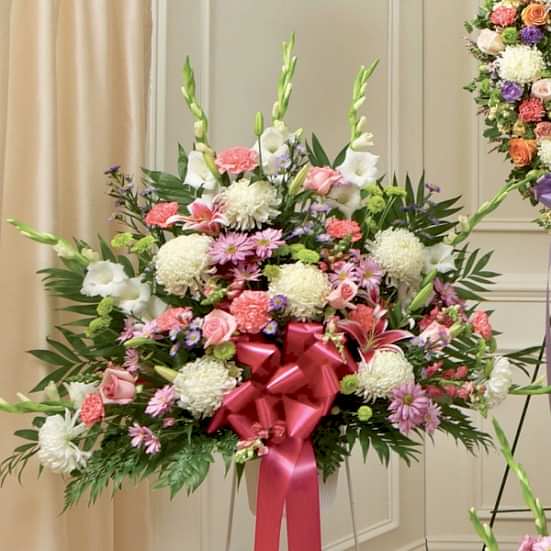 Heartfelt Sympathies Standing Basket Pastel Sympathy