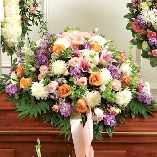 Sympathy Casket Cover Pastel Sympathy