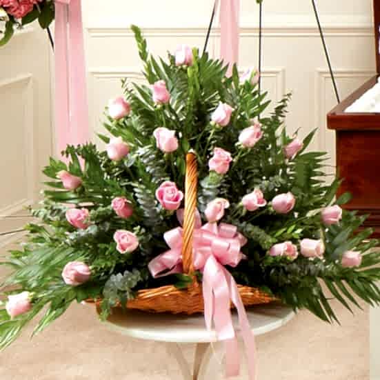 Sincerest Sympathies Fireside Basket - Pink Sympathy