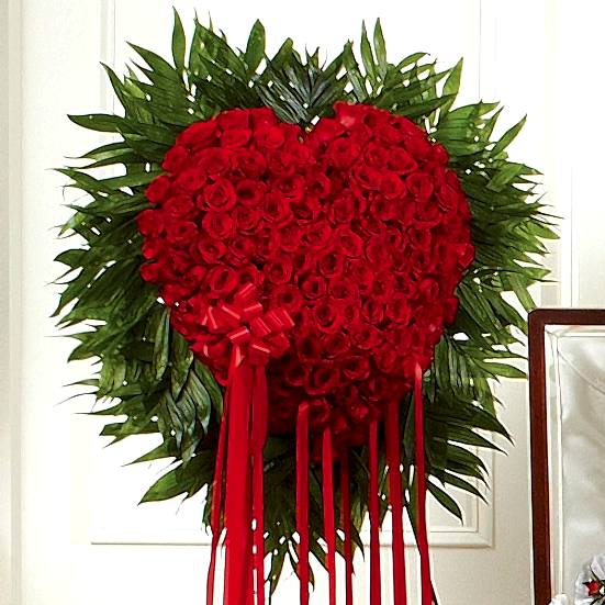 Red Rose Bleeding Heart Sympathy Hearts