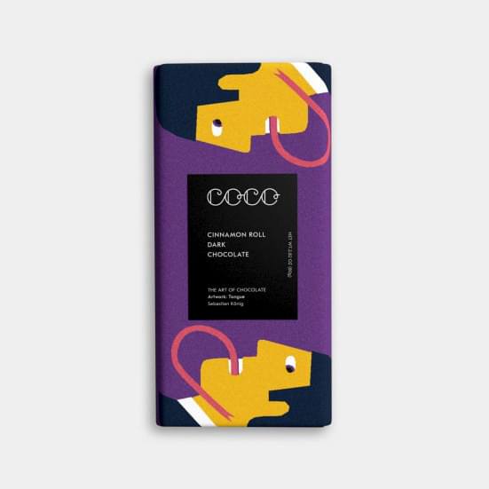 COCO Cinnamon Roll Dark Chocolate Bar COCO Chocolatier