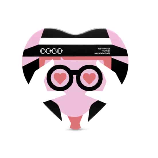 COCO Red Orange Truffles Heart Tin COCO Chocolatier