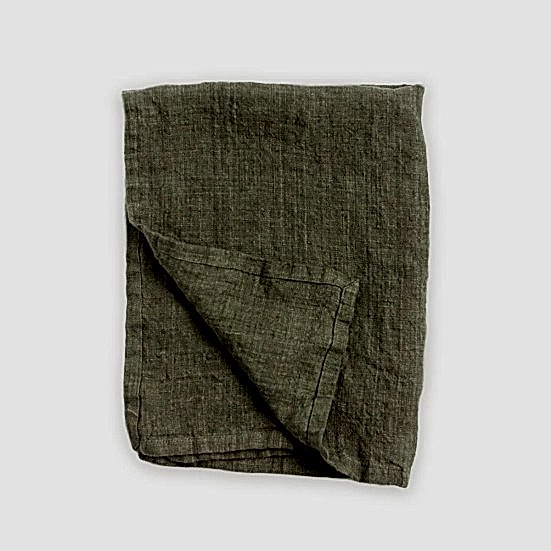 Creative Women Stone Washed Linen Sage Tea Towel Get Well