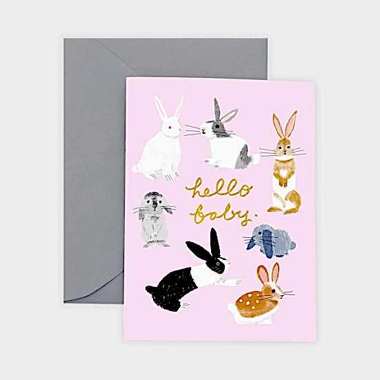 Usagi Three Baby Card New Baby