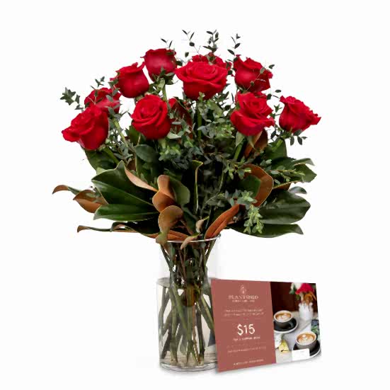 Red Roses + Coffee Date Valentine's Day