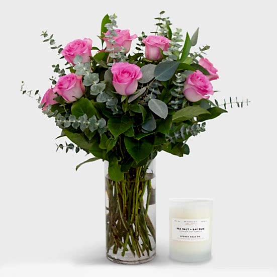 Pink Roses + Sydney Hale Candle I'm Sorry