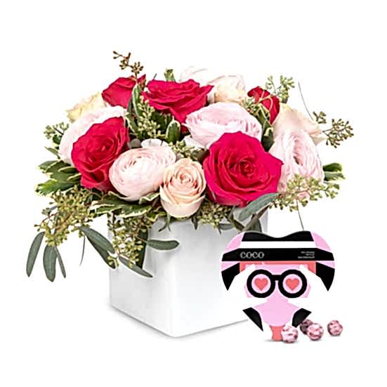 Let's Kiss + COCO Truffles Heart Tin Love & Romance