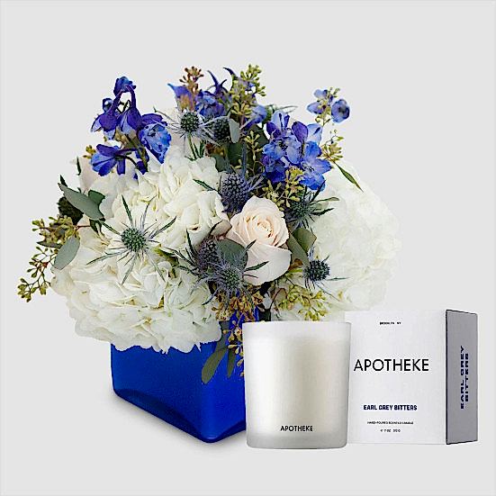 Cerulean + Apotheke Candle Hydrangeas