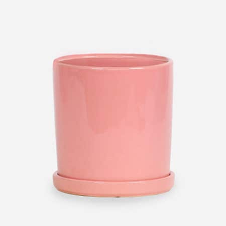 8'' Baby Pink Ceramic + Saucer