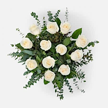 1-Dozen White Roses