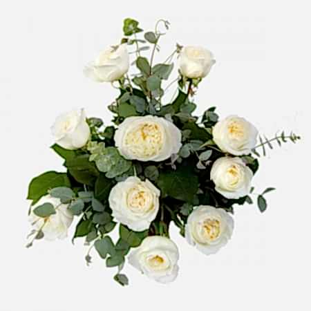 White Garden Rose Bouquet
