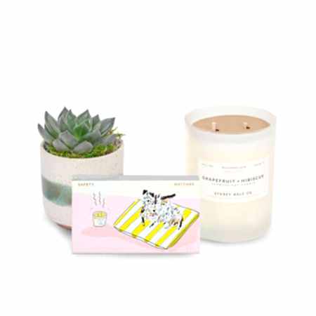 Candle & Succulent Gift Box