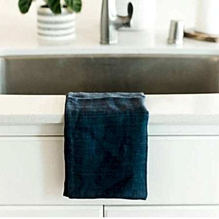 Creative Women Stone Washed Linen Navy Tea Towel