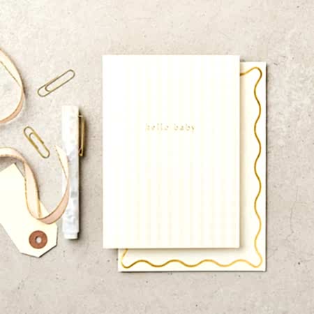 Gingham Hello Baby Card