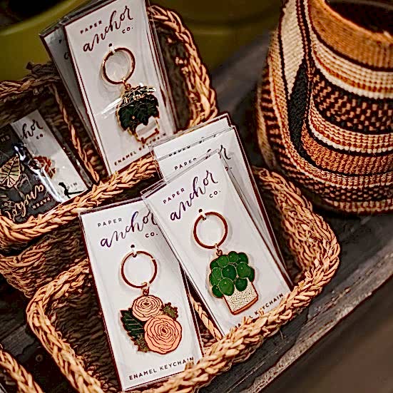 Split-Leaf Philodendron Plant Keychain Stationery