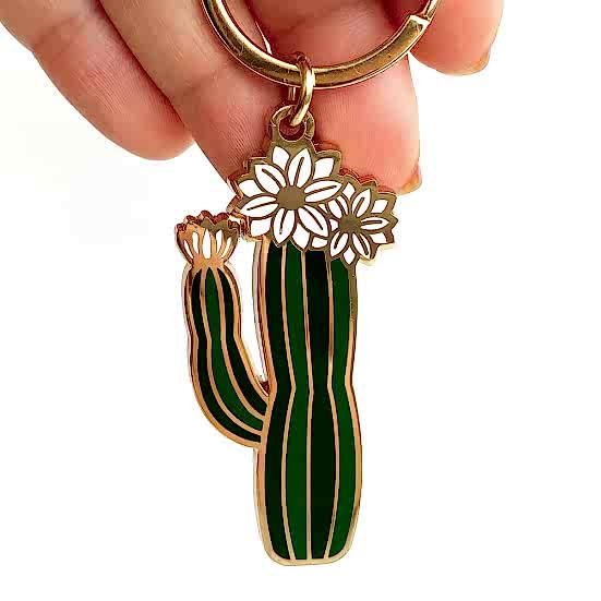 Olivia Blooming Cactus Keychain Get Well