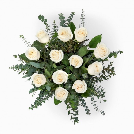 1-Dozen White Roses Just Roses