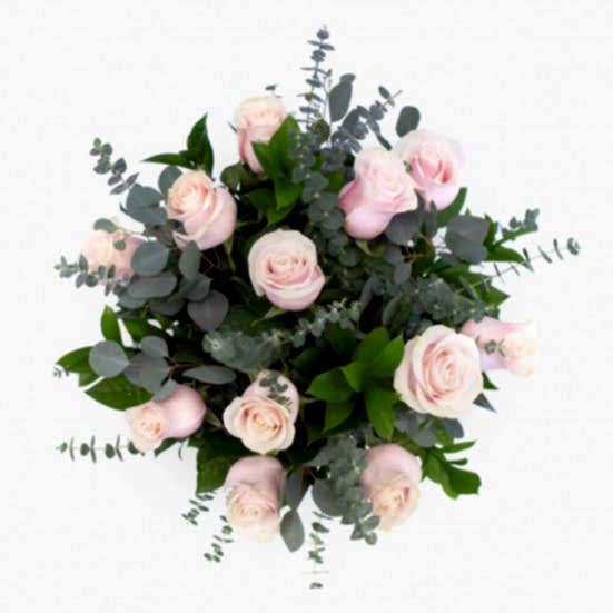 1-Dozen Soft Pink Roses Just Roses