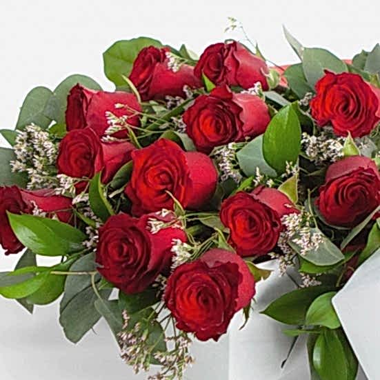 1-Dozen Boxed Red Roses Anniversary