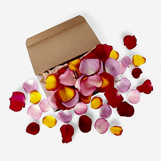 Multicolor Rose Petals Box Anniversary