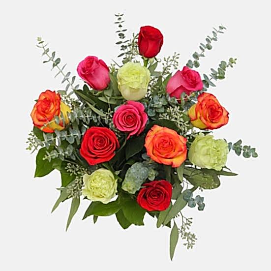 1-Dozen Multicolor Roses + Sydney Hale Candle I'm Sorry