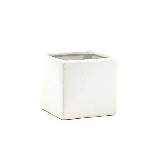 4″ White Ceramic Cube Containers/Planters