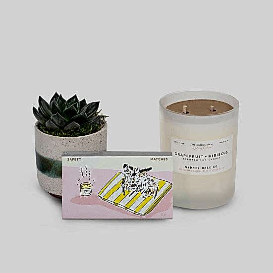 Candle & Succulent Gift Box Gift Sets