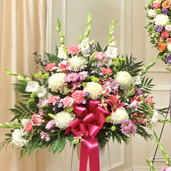 Heartfelt Sympathies Standing Basket Pastel Sympathy