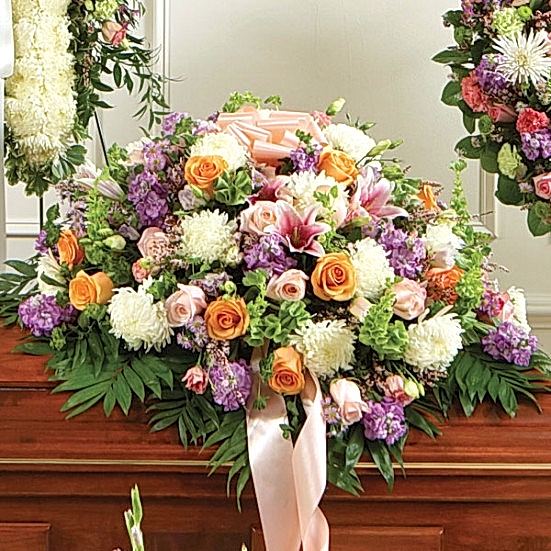 Sympathy Casket Cover Pastel Sympathy