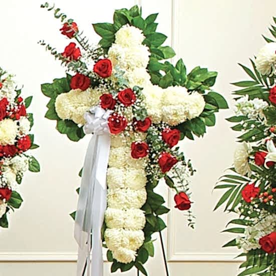 Peace and Prayers Standing Cross - Red Sympathy
