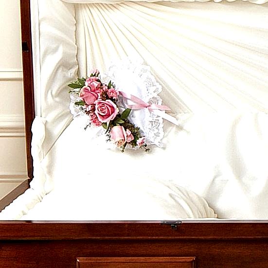 Pink Satin Heart Casket Pillow Personal Sympathy Tributes