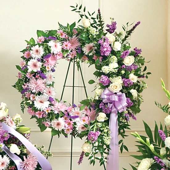Serene Blessings Standing Wreath - Lavender Sympathy
