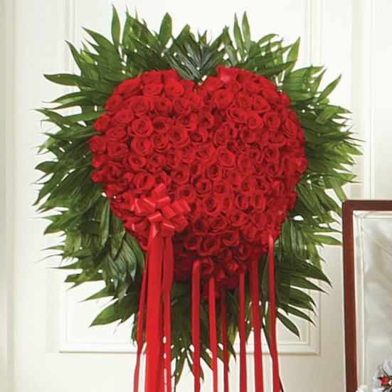 Red Rose Bleeding Heart Sympathy Hearts